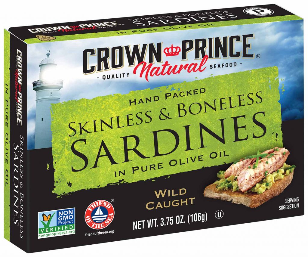 Crown Prince Natural Skinless & Boneless Sardines in Pure Olive Oil