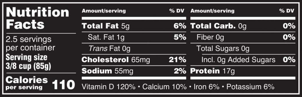 Crown Prince Natural Pink Salmon - Nutrition Facts