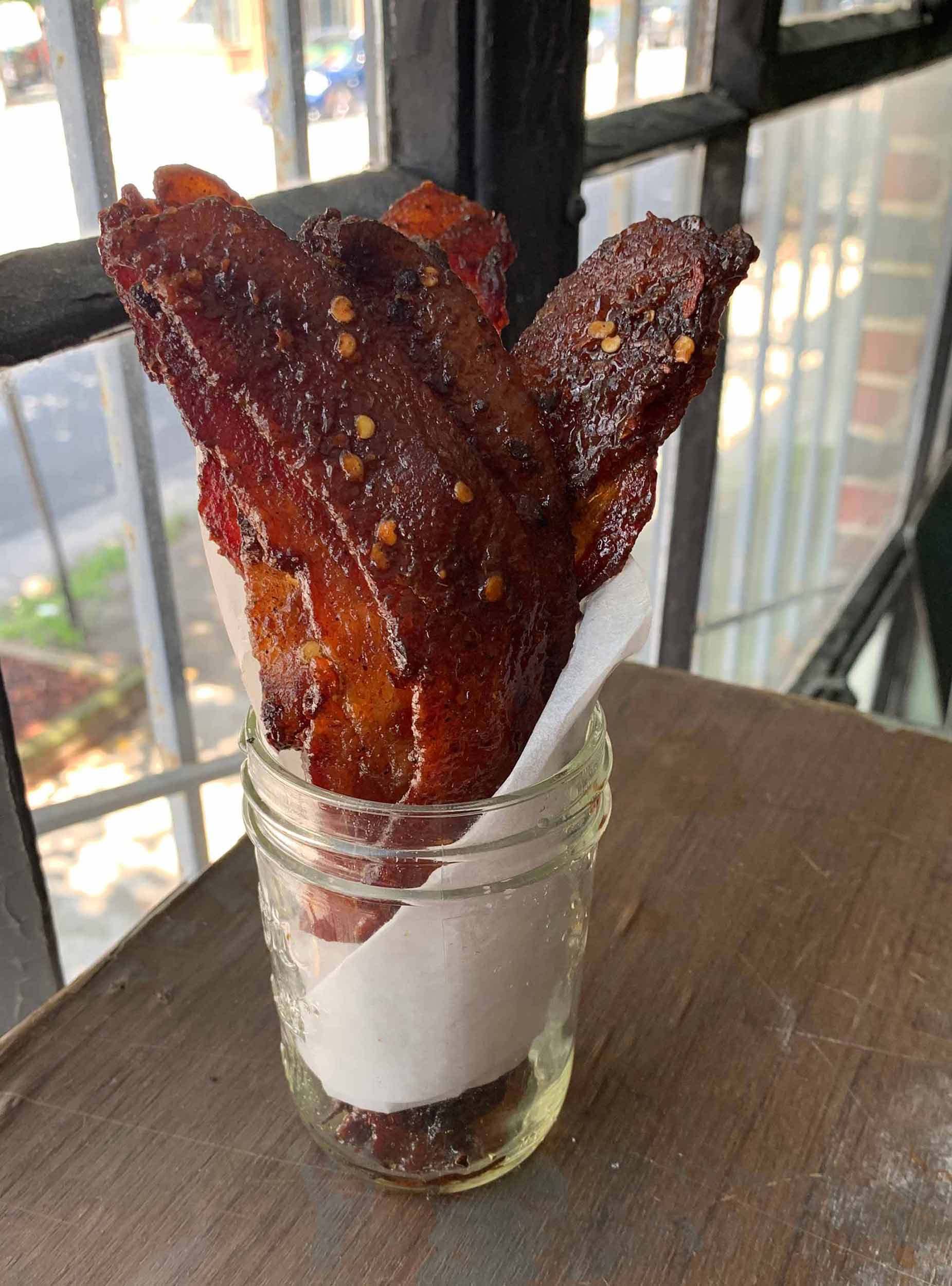 Spicy Anchovy Candied Bacon