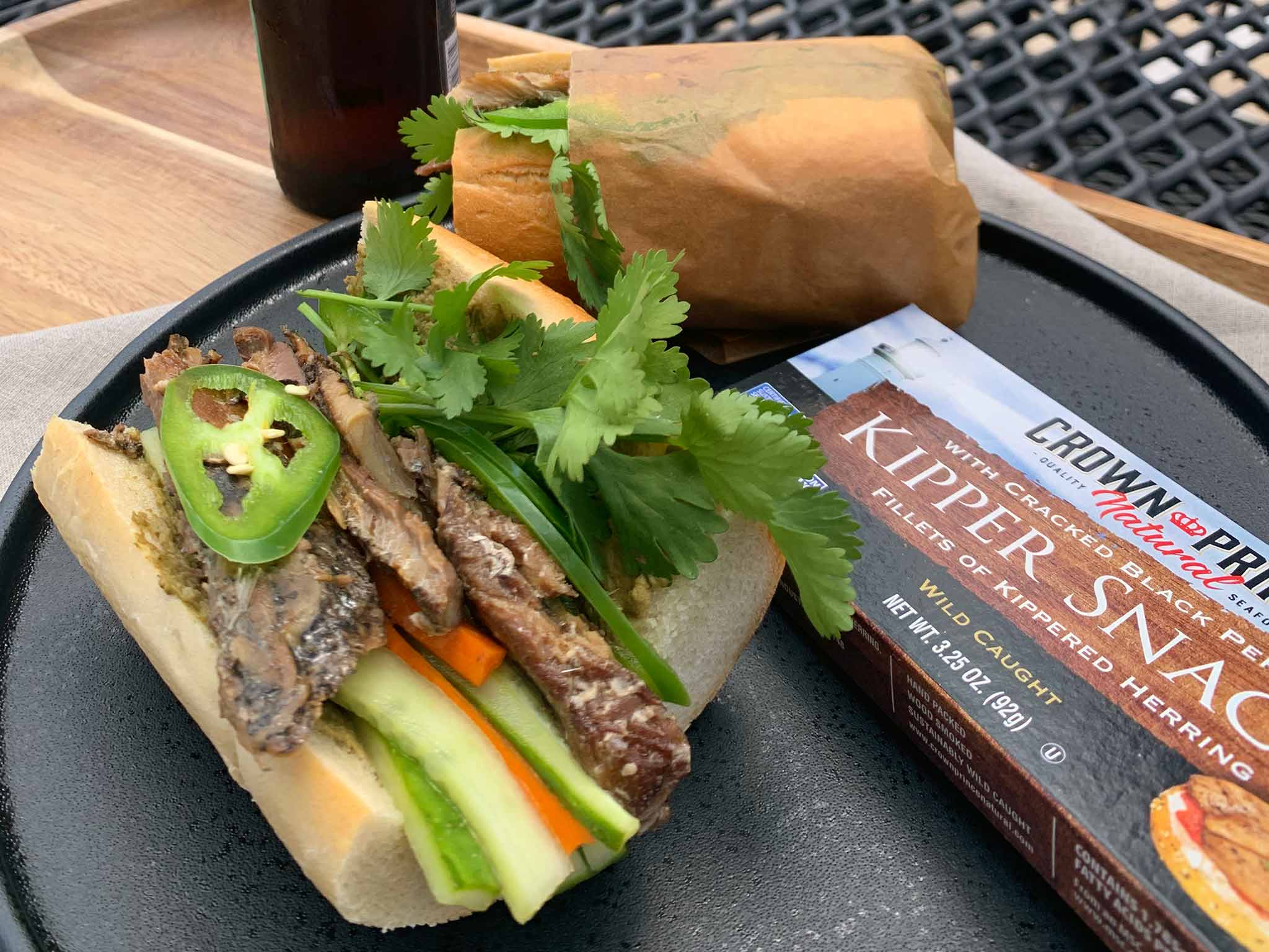 Kipper Banh Mi With Oyster Pate Crown