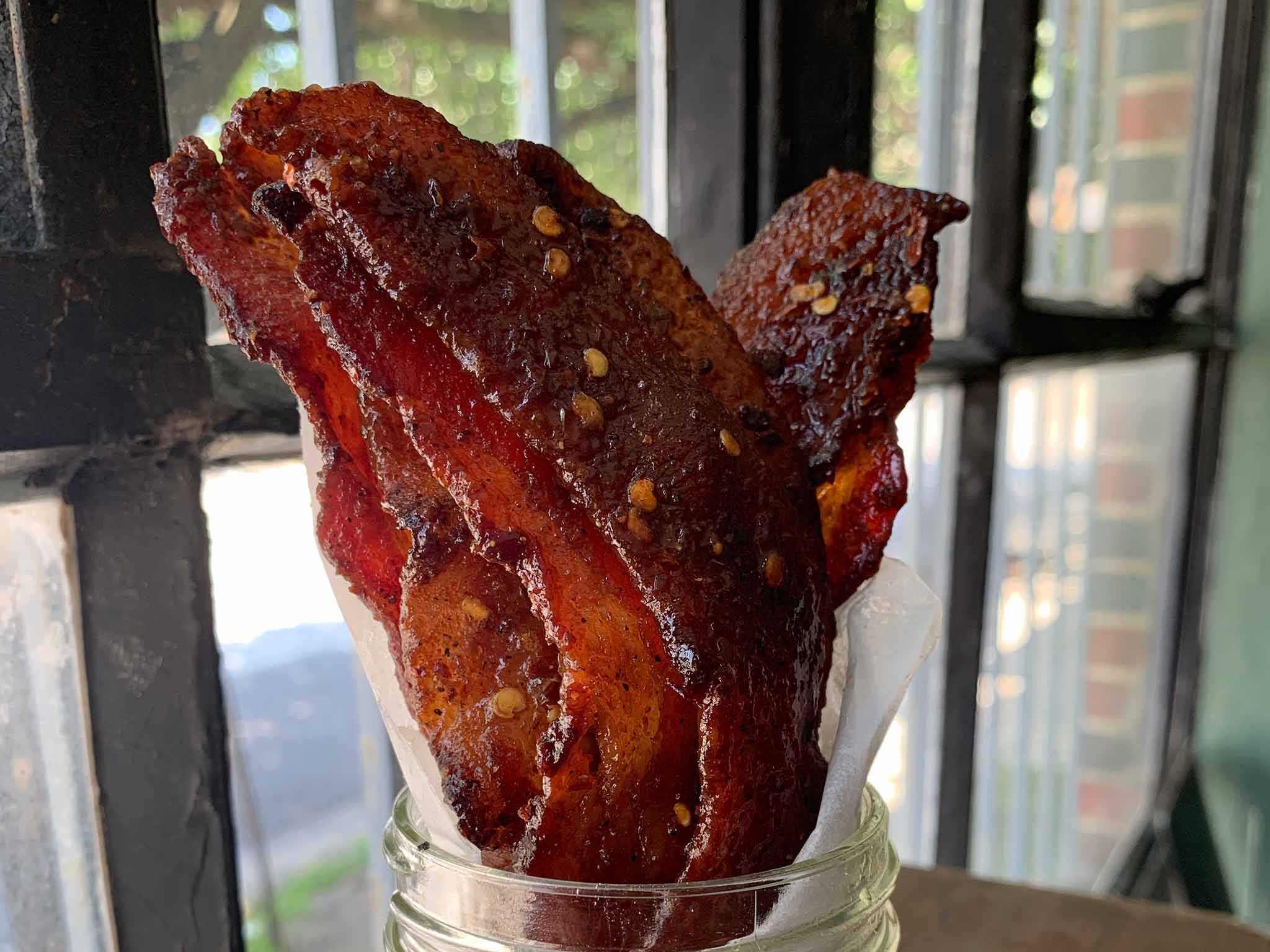 Spicy Anchovy Candied Bacon