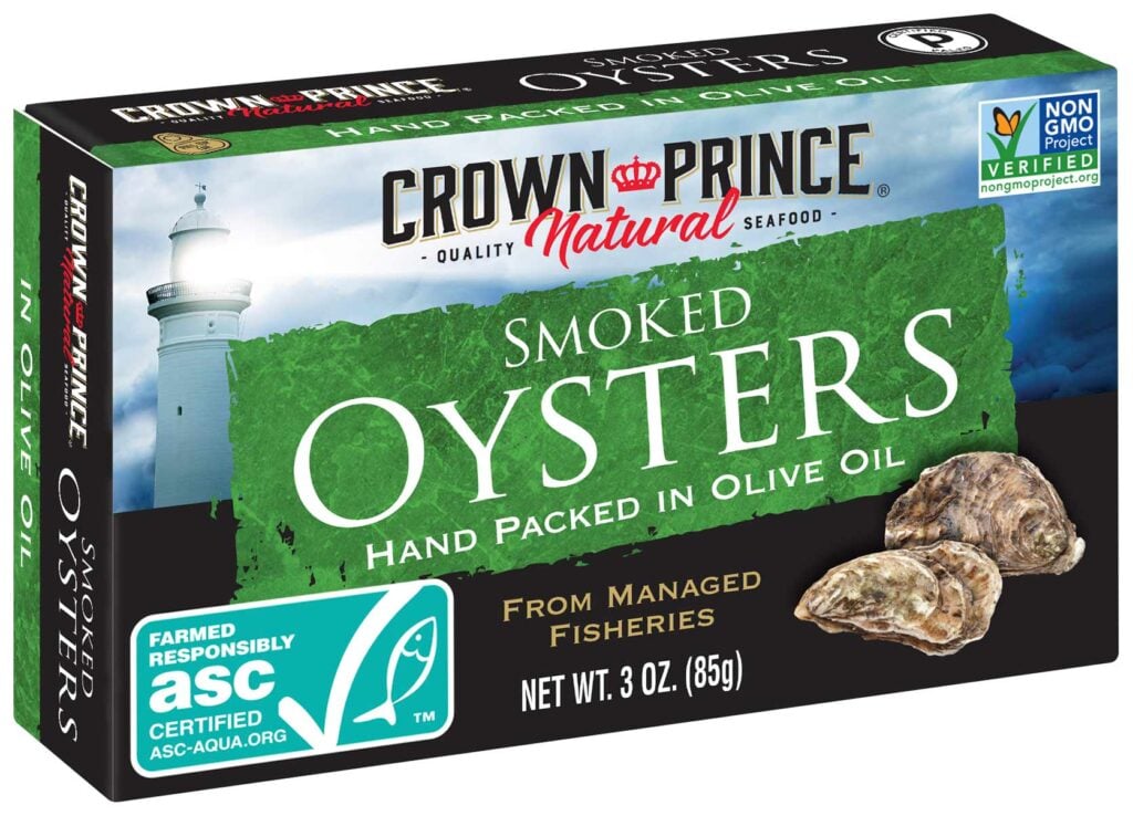 Crown Prince Natural Smoked Oysters in Olive Oil
