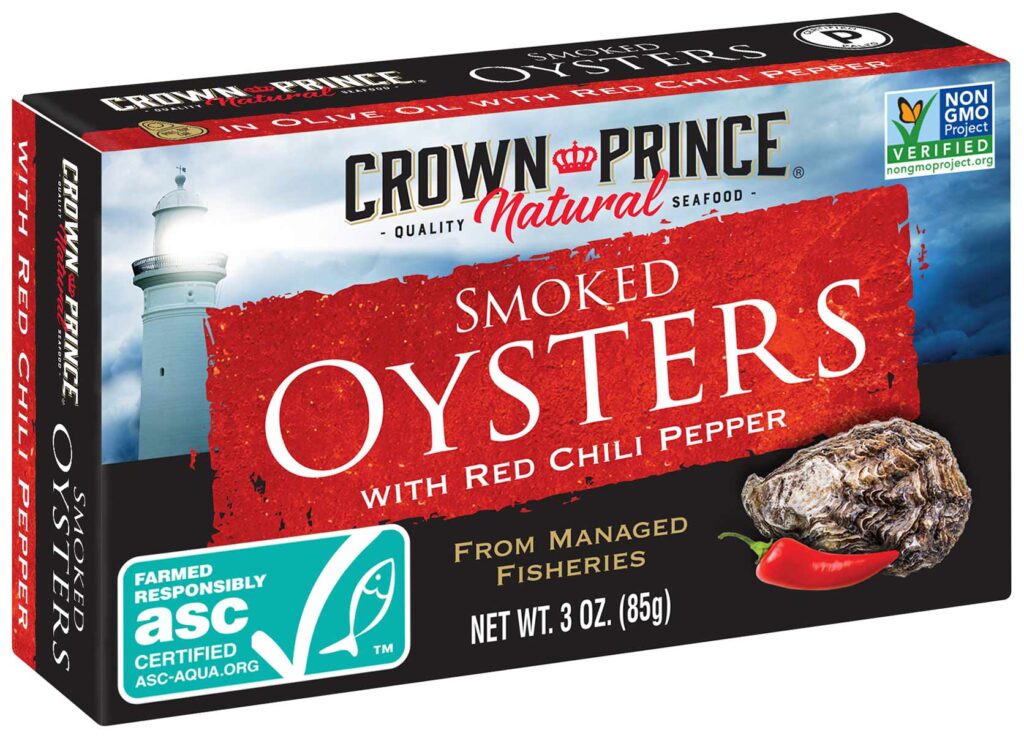 Crown Prince Natural Smoked Oysters with Red Chili Pepper